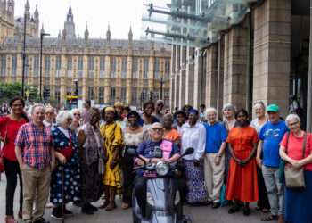 Southwark Pensioners’ Parliament (June 2025) – Members of SPAG and SPC speaking to local MPs.
Credit: © Matthew Pellow, via Southwark Pensioners’ Centre.