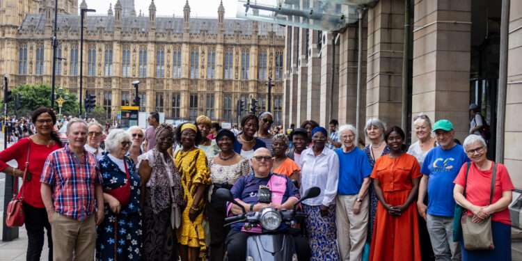 Southwark Pensioners’ Parliament (June 2025) – Members of SPAG and SPC speaking to local MPs.
Credit: © Matthew Pellow, via Southwark Pensioners’ Centre.