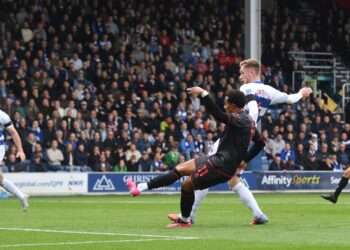 Femi Azeez strikes against QPR on October 18, 2025. Image: Millwall FC