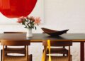 A dining room set up