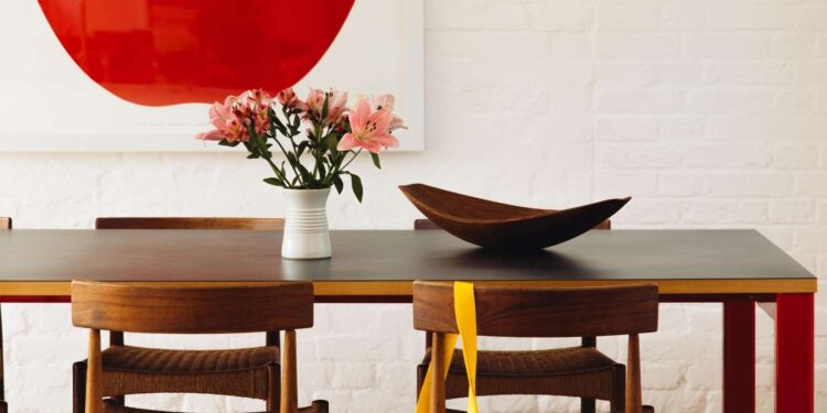 A dining room set up