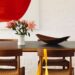 A dining room set up