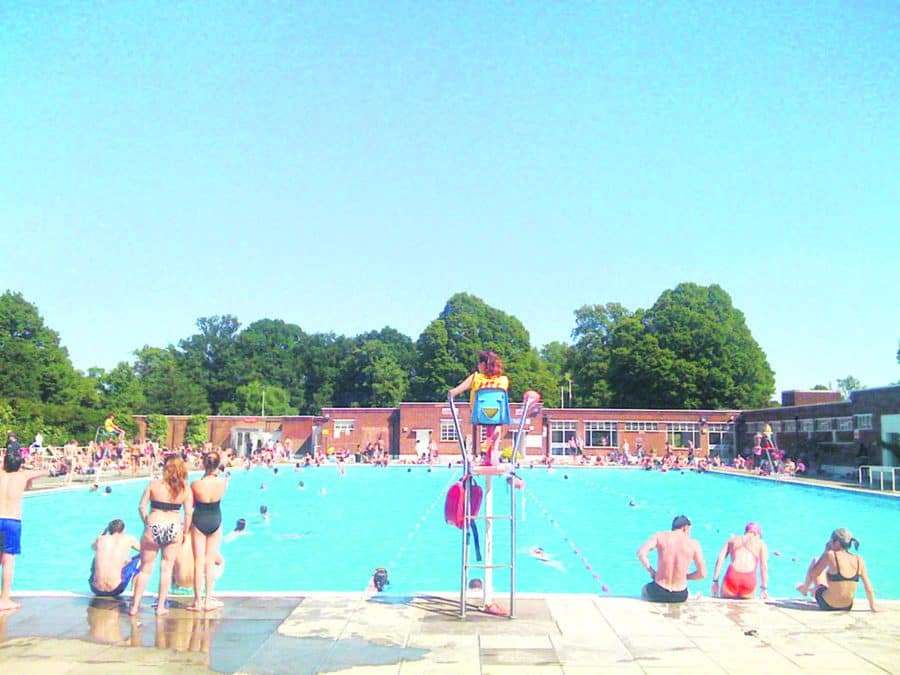 Brockwell Lido stock image