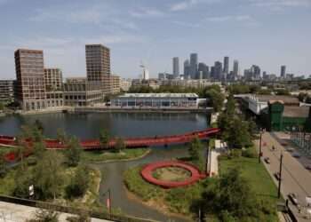 A general view of a new housing project in Canada Water in London, Britain 12 August 2025. Facundo Arrizabalaga/MyLondon