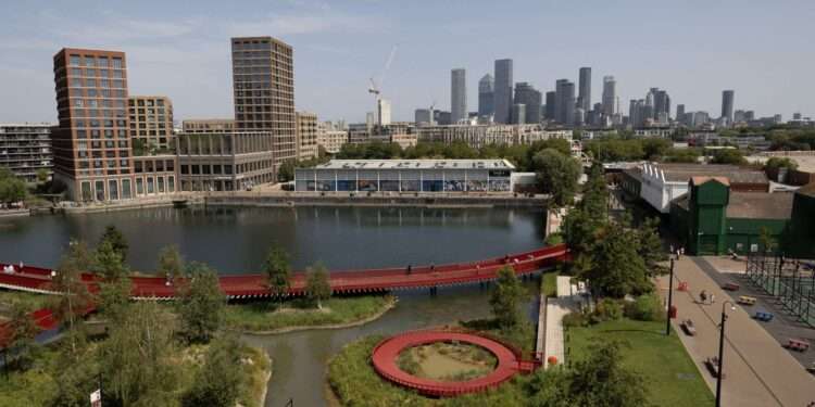 A general view of a new housing project in Canada Water in London, Britain 12 August 2025. Facundo Arrizabalaga/MyLondon