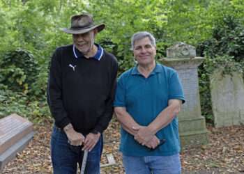 Mick Martin and Phill Barnes-Warden, who are part of the Friends of Brockley and Ladywell Cemeteries Credit: Facundo Arrizabalaga / MyLondon