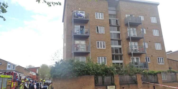 The fire took place at a block of flats in Reculver Road. 
Photo from LFB