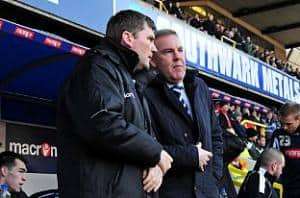 Joe Gallen, left, and Kenny Jackett. Image: Edmund Boyden