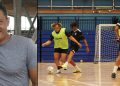 L: John Salako, former Crystal Palace player. R: Futsal players at the tournament (Futsallers Foundation)