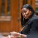 Miatta Fahnbulleh speaking in the House of Commons. Image provided by: Miatta Fahnbulleh