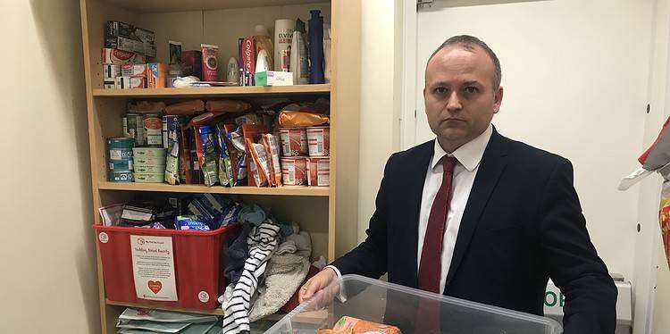 Neil Coyle at his constituency office food bank