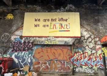Graffiti in Elephant and Castle criticising the "othering" of Latinos in London. Credits: Megan Norcott.