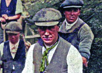 John Roberts with his finds. Out of Copyright.