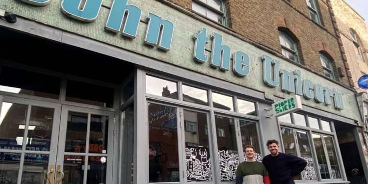 Tom Gosnell (founder) and Cameron McKenzie-Wilde (Sales & Marketing Director) at John the Unicorn.