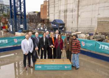 London, UK.  27 January 2026.  The official groundbreaking of Edward Edwards House, a new almshouse development by JTRE London in partnership with Southwark Charities, marking a significant milestone in the delivery of affordable housing for older Londoners.  Forming part of the wider 220 Blackfriars development, the project represents a new, inclusive approach to almshouse design within a major mixed-use scheme.  Photo credit :  Stephen Chung for JTRE London