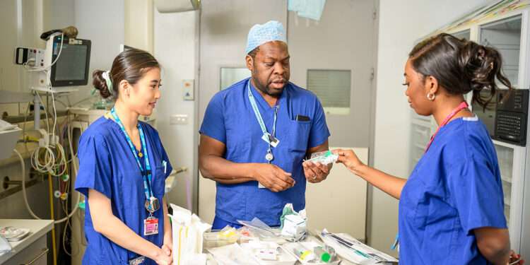 Nurses researching for King's College London. Credit: KCL