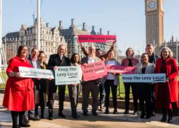 London Councils at the 'Keep the Levy Local’ gathering in Parliament Square.