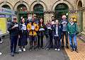 Labour councillors and protestors outside Peckham Rye Station
