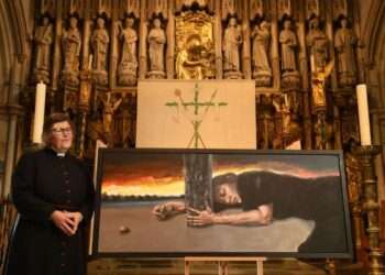 Magdalene at the Base of the Cross by Chris Gollon and Canon Kathryn Fleming at Southwark Cathedral.