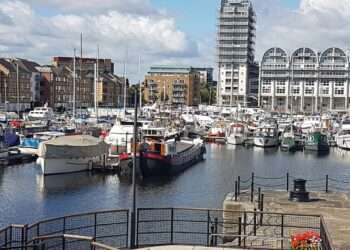 South Dock Marina in Rotherhithe, Southwark.