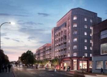 A CGI drawing of one of the new buildings, Block D along New Cross Road. Credit: Lewisham Council documents