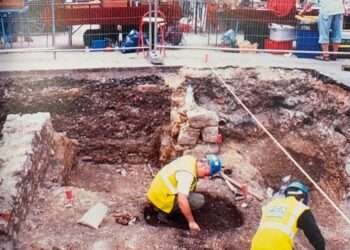 Excavation at Bermondsey Square. Credit: Pre-Construct Archaeology