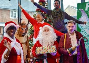 Mr and Mrs Santa and Theatre Peckham cast