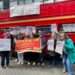 Save Old Kent Road demonstrators with their bus. Image supplied by Save Old Kent Road