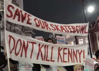 Campaigners outside Lambeth Town Hall in Brixton last week (October 15) Credit: FoKP