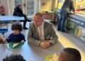 Labour MP Neil Coyle at Southwark Park Primary School breakfast club. Photo supplied by Neil Coyle