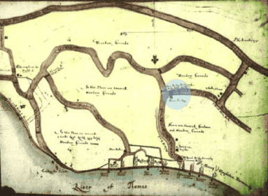 A 1695 map of Bermondsey