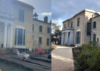 Brockwell Hall in October 2024 (left) and January 2026 (right)