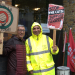 Cleaners protesting the action outside the council offices on Tooley Street.