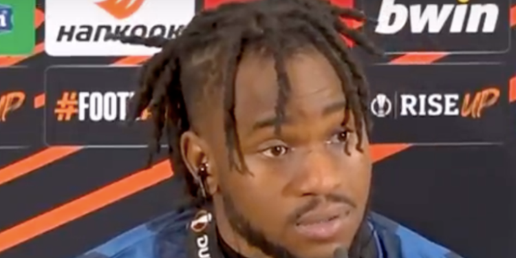 Ademola Lookman after his hat-trick in the 2023-24 Europa League final