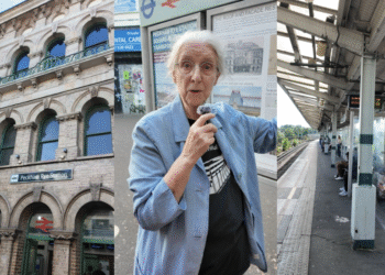 L-R:  Peckham Rye station, Peckham Vision founder Eileen Conn, Platform 1/2