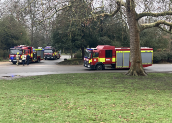 Fire engines flocked to Dulwich Park this morning
