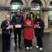 Peckham's local councillors have a campaign for the station to be given step-free access.  L-R:  Esme Dobson, David Parton, local MP Miatta Fahnbulleh and Jasmine Ali