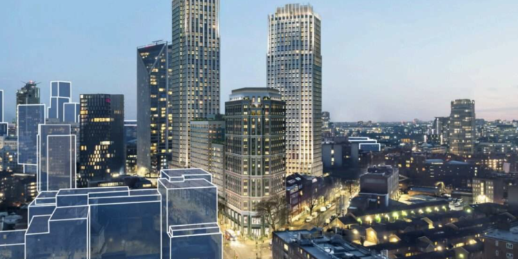 CGI of the proposed Borough Triangle development (centre). CREDIT: Southwark Council planning documents