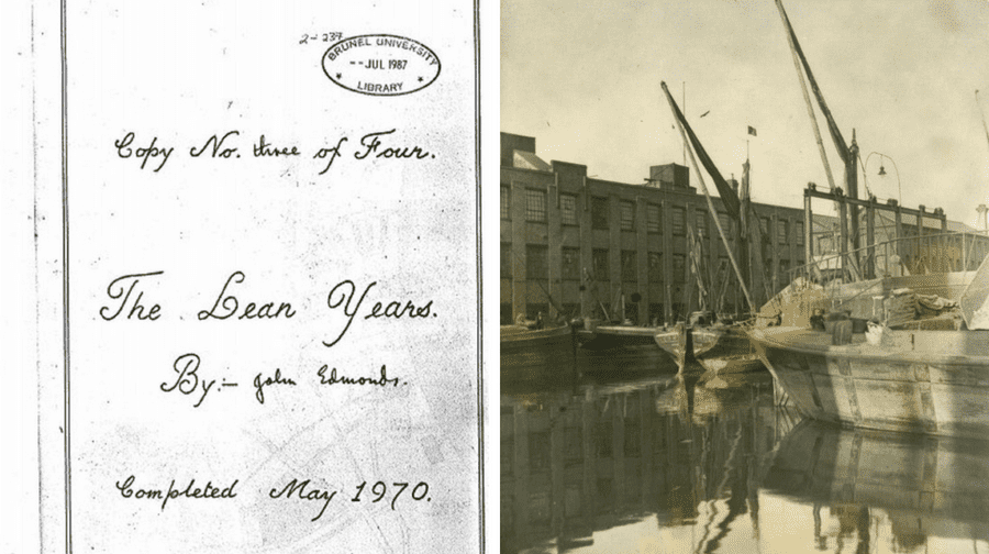John Edmonds' memoir The Lean Years (left) and Surrey Canal, which he writes about (from the collections of Southwark Archives)