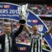 Tony Craig and Neil Harris after the 2017 play-off final. Image: Millwall FC
